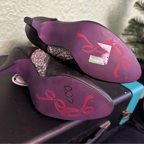 Poetic License Go Bananas Tweed Lace Up Booties sz 7 38 - Picture 9 of 12